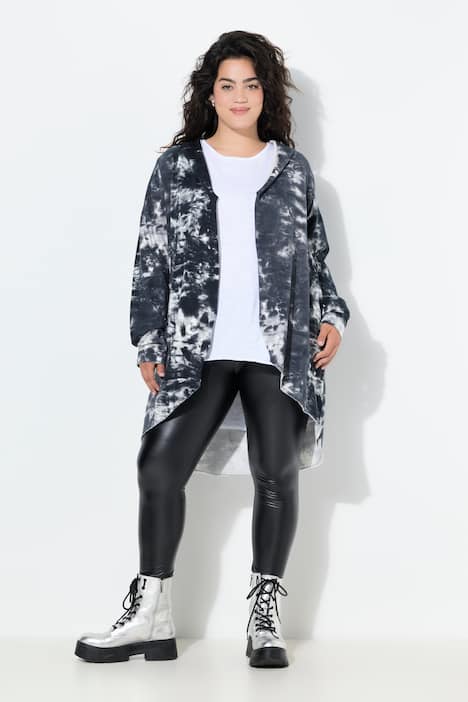 Sweatjacke, offen, Batik, HAPPY auf dem Rücken