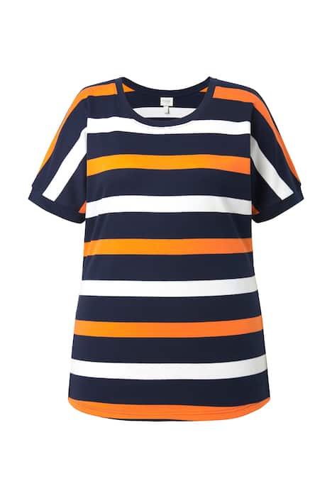 Mikina, pruhy, kulatý výstřih, krátké rukávy, biobavlna