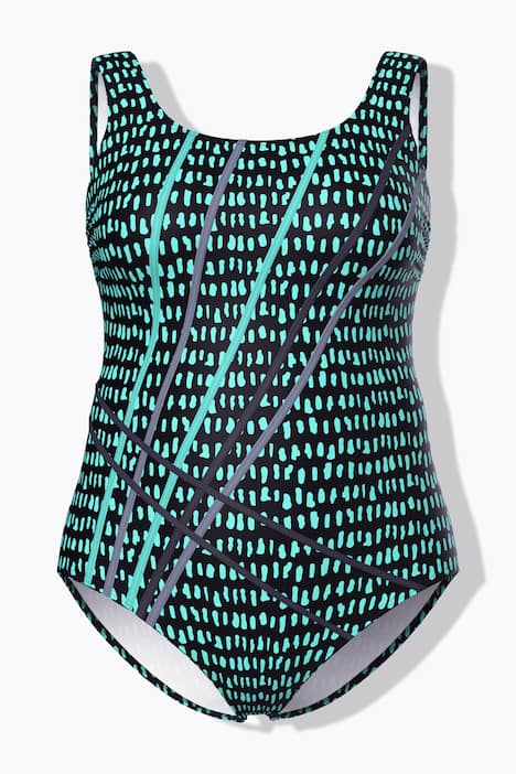 Badeanzug, Piping, ohne Softcups, Punkte