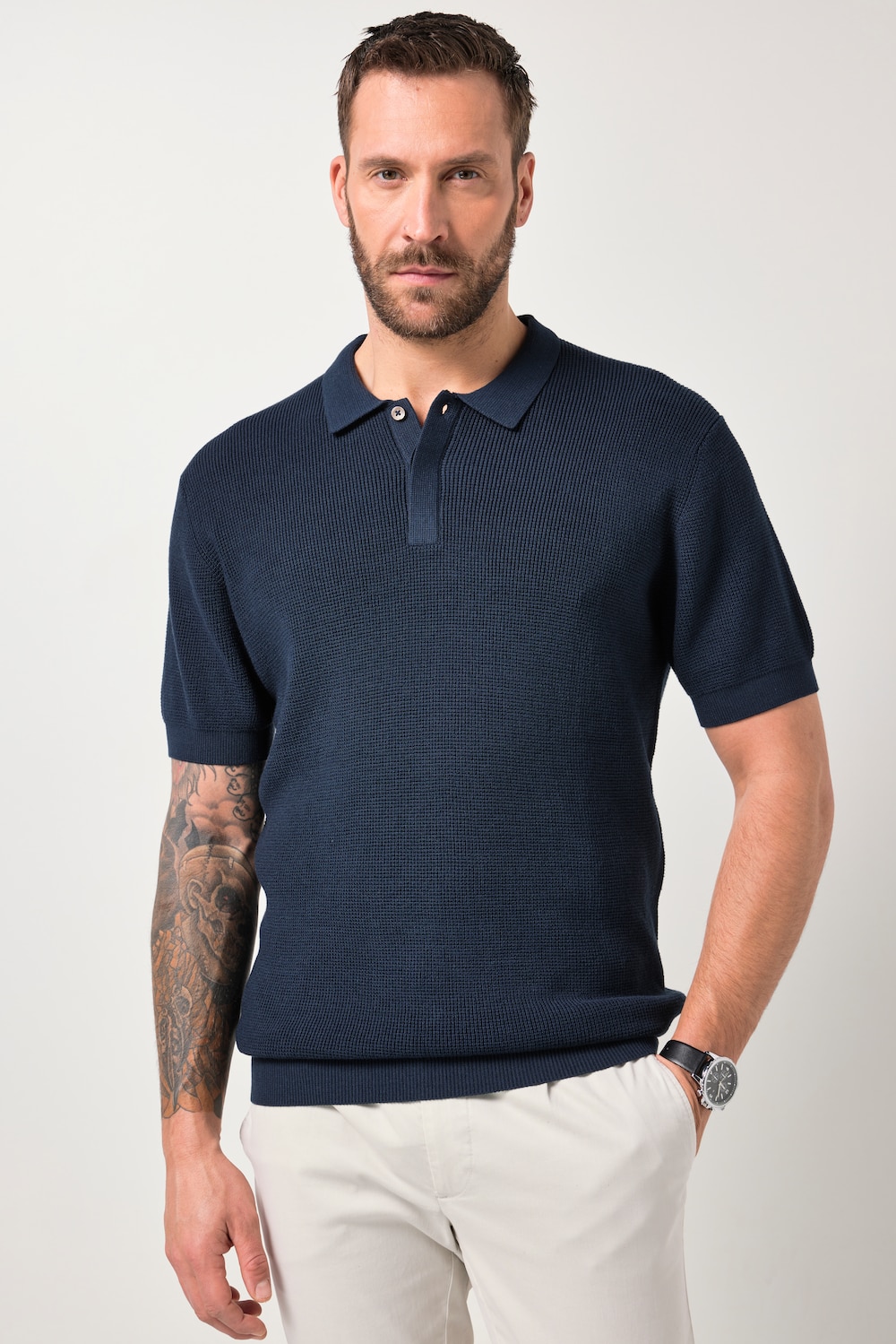 JP1880 Strick-Poloshirt FLEXNAMIC®, Halbarm, bis 8 XL