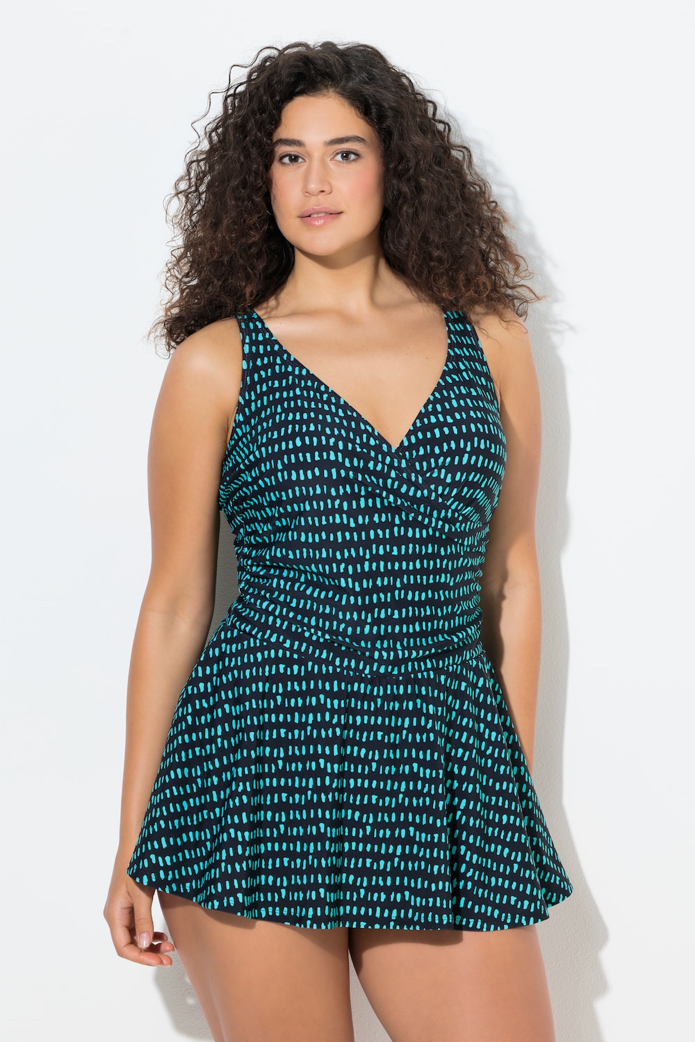 Thumbnail - Große Größen Badekleid, Damen, schwarz, Größe: 46, Polyester/Synthetische Fasern/Elasthan, Ulla Popken