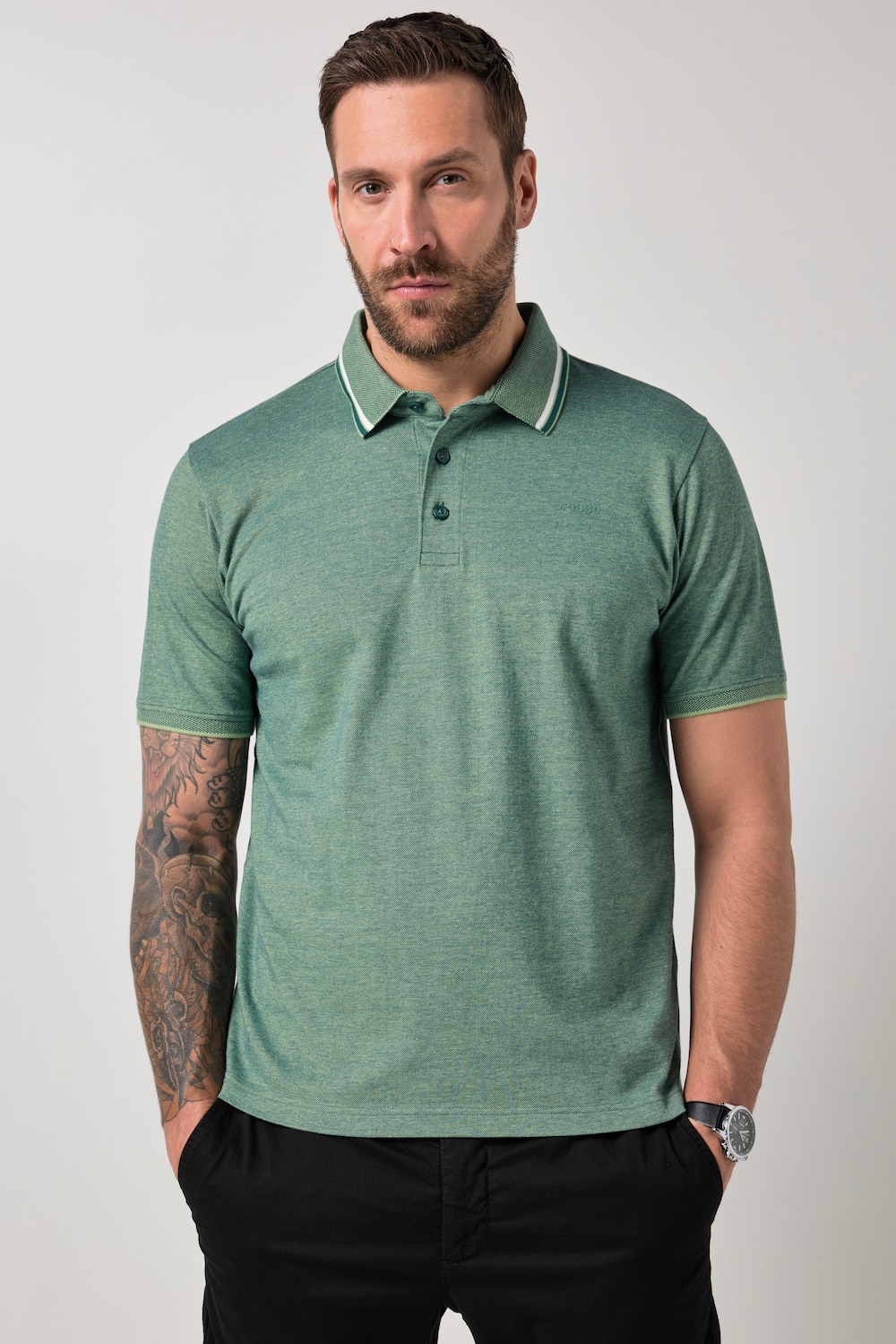 JP1880 Poloshirt, Halbarm, TwoTone-Piqué, bis 8 XL