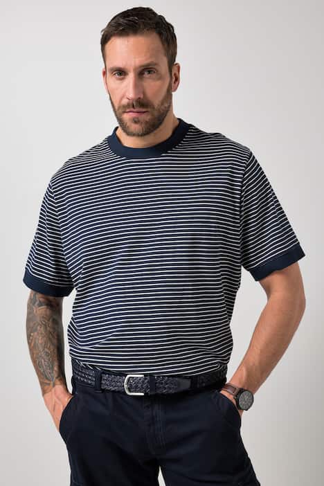 T-shirt Buik-Fit, strepen, korte mouwen, tot 8XL