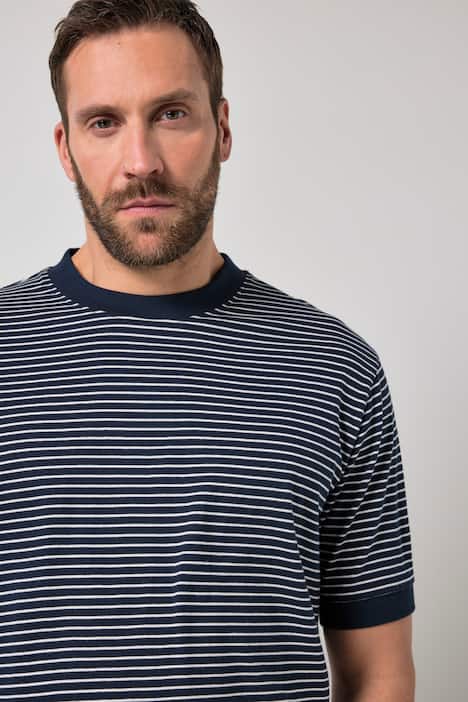 T-shirt Buik-Fit, strepen, korte mouwen, tot 8XL