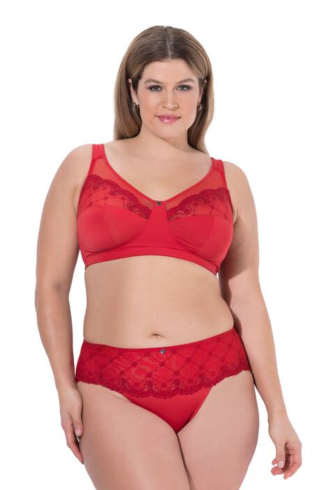 Podpůrná podprsenka, bez ramínek, krajka, košíčky C–F