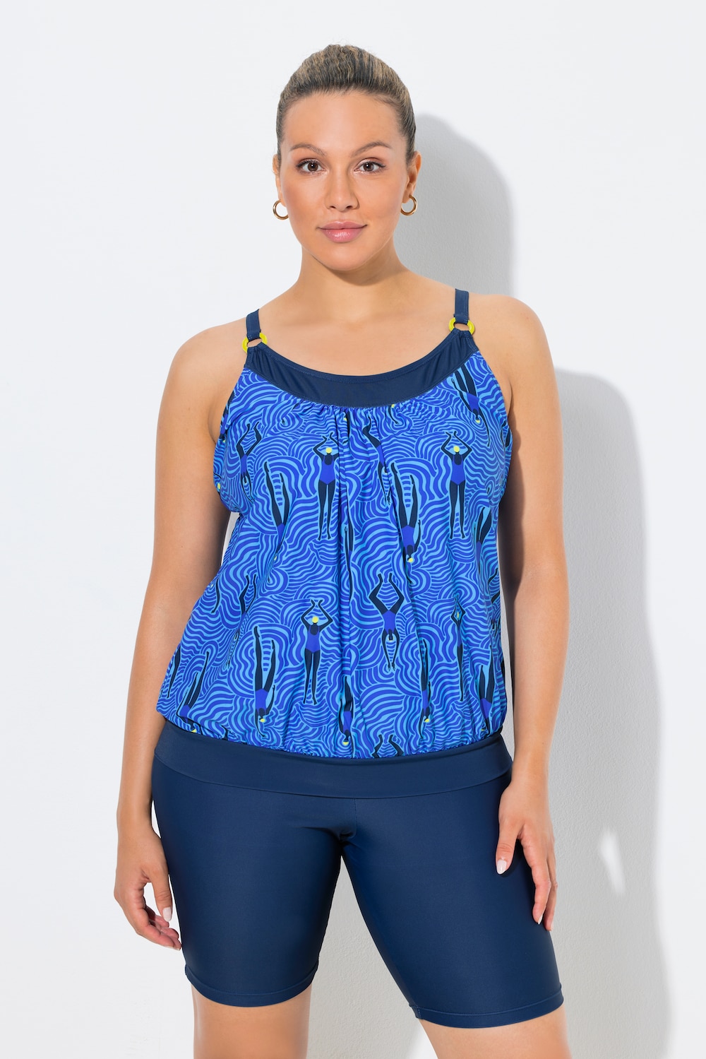 Große Größen Tankini, Damen, blau, Größe: 42/44, Synthetische Fasern/Elasthan, Ulla Popken