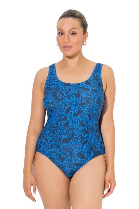 Plavky, podmořksý vzor, kulatý výstřih, bez měkkých košíčků