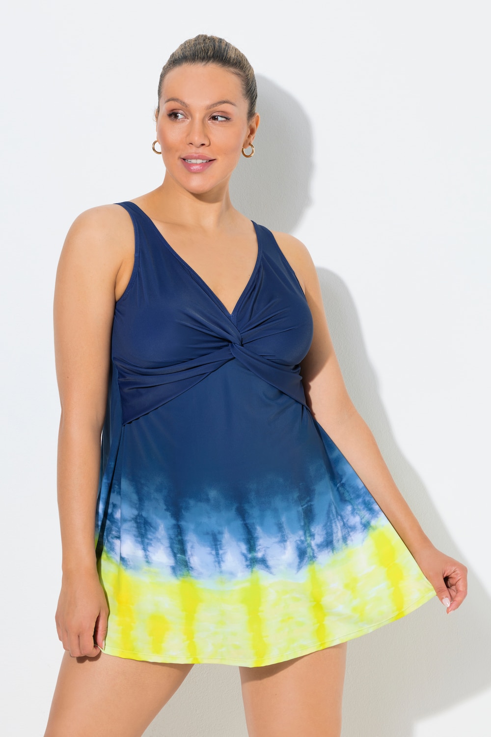 Badekleid, Batikdruck, Softcups, Raffung, recycelt