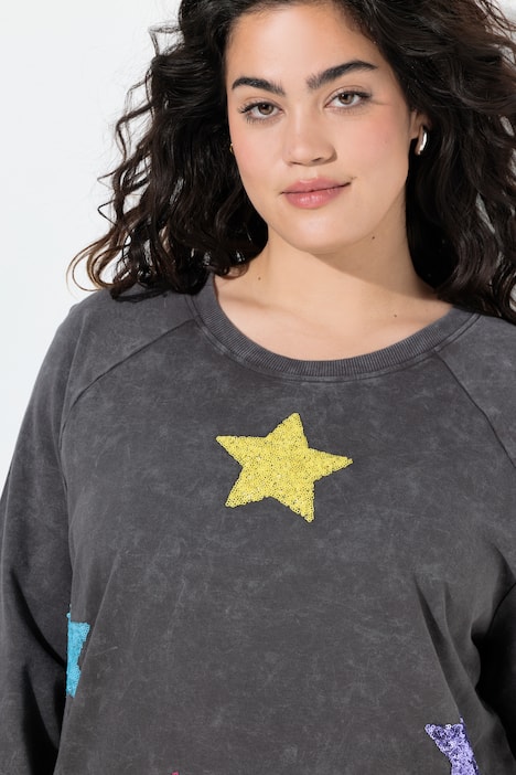 Sweatshirt, oversized, ster van pailletten