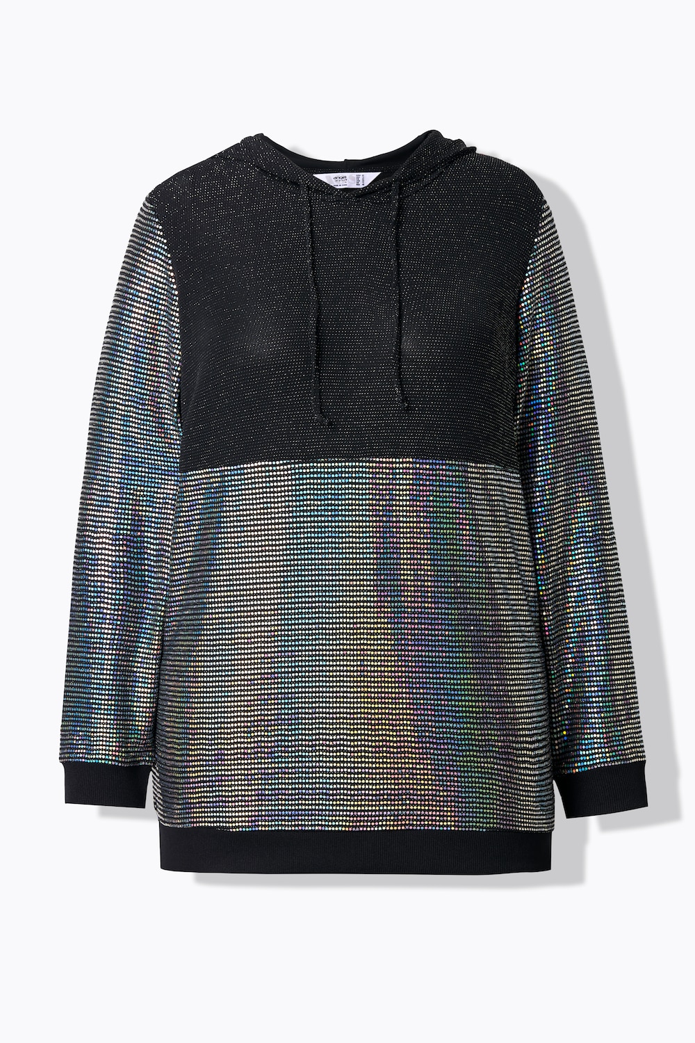 Stora storlekar Hoodie, Dam, svart, storlek: 46, Syntetfibrer/Metalliska fibrer, Angel of Style