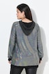 Hoodie, Kapuzensweater, Metallic-Effekt, Pailletten