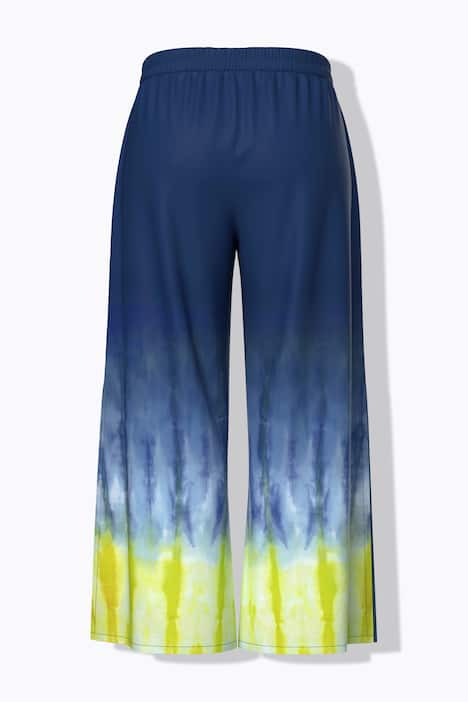 Palazzohose, Batikdruck, weites Bein, Elastikbund