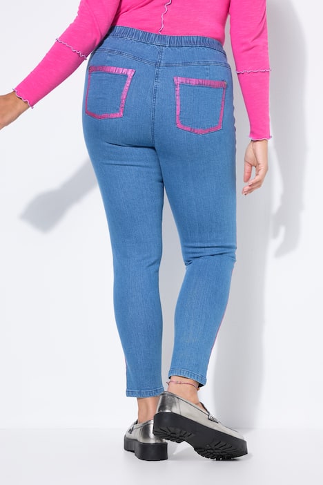 Jeggings modello Jule con taglio aderente e orli 