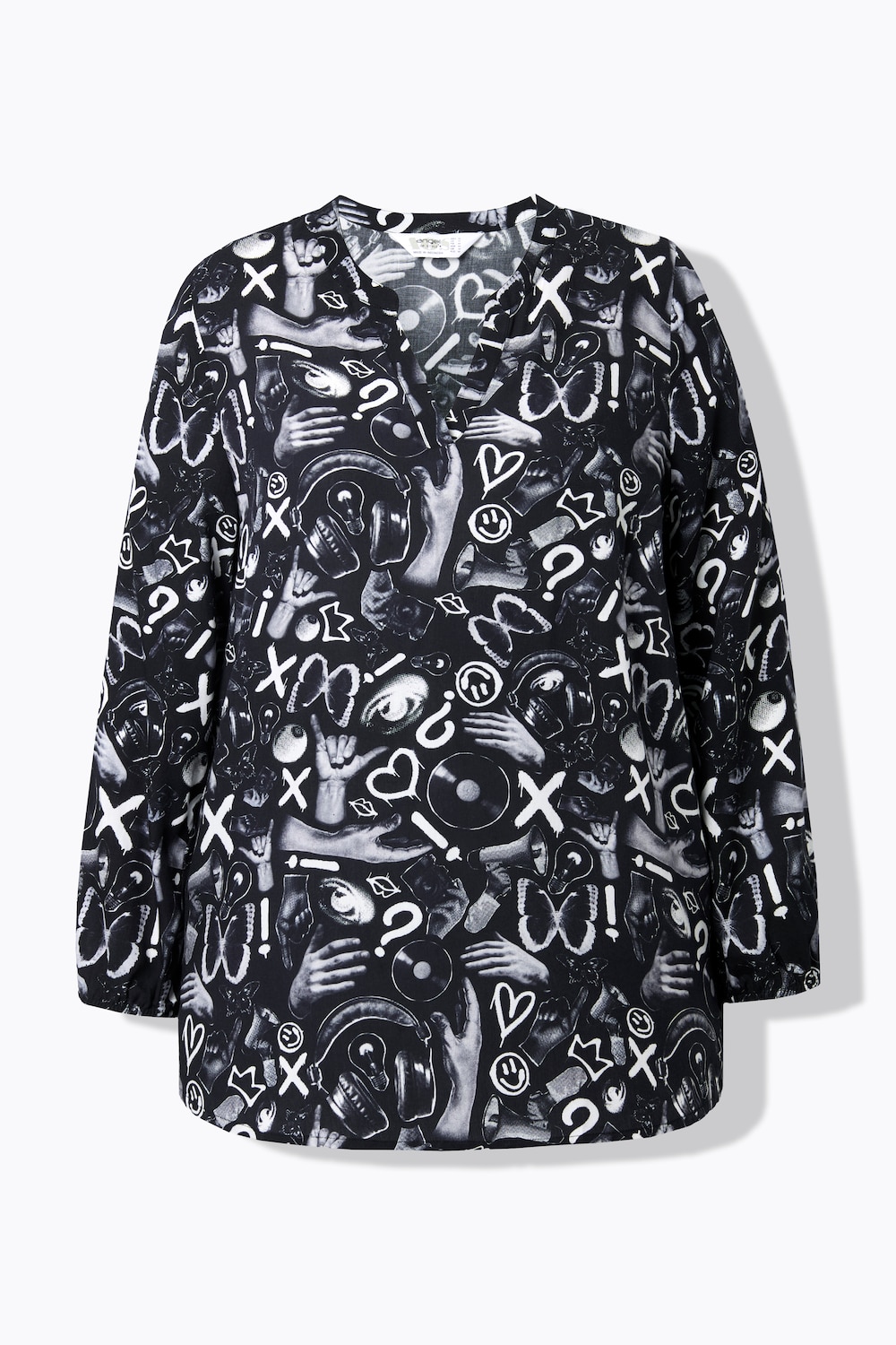 Stora storlekar Blus, Dam, svart, storlek: 44, Viskos, Angel of Style