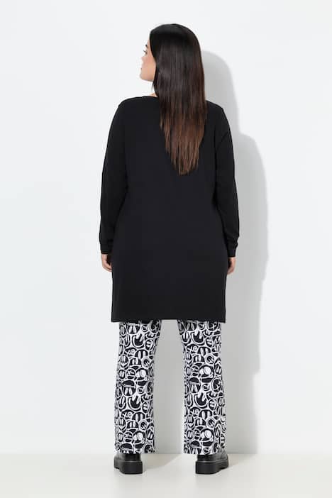 T-shirt, A-lijn, hartmotief, lange mouwen