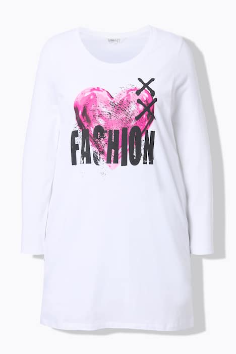 T-Shirt, A-Linie, Herz-Motiv, Langarm