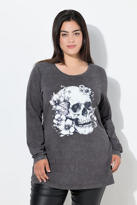 T-Shirt, bequeme Passform, Totenkopf