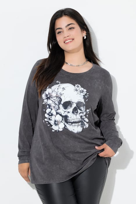 T-Shirt, bequeme Passform, Totenkopf
