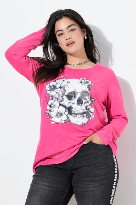 T-Shirt, bequeme Passform, Totenkopf