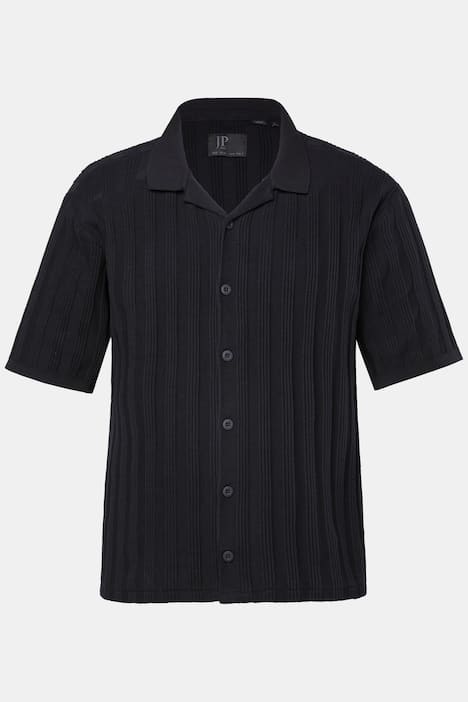 JP1880 Strickhemd, Halbarm, Cuba-Kragen, Cuba Fit, bis 7 XL