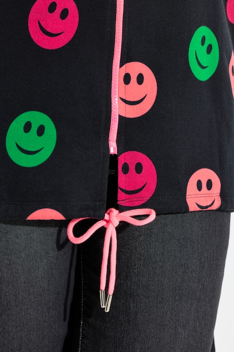 Sweatvest, comfortabele pasvorm, kleurrijke smileys