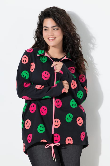 Sweatjacke, bequeme Passform, bunte Smileys