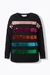 Sweatshirt, bequeme Passform, Pailletten-Streifen