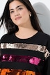 Sweatshirt, bequeme Passform, Pailletten-Streifen