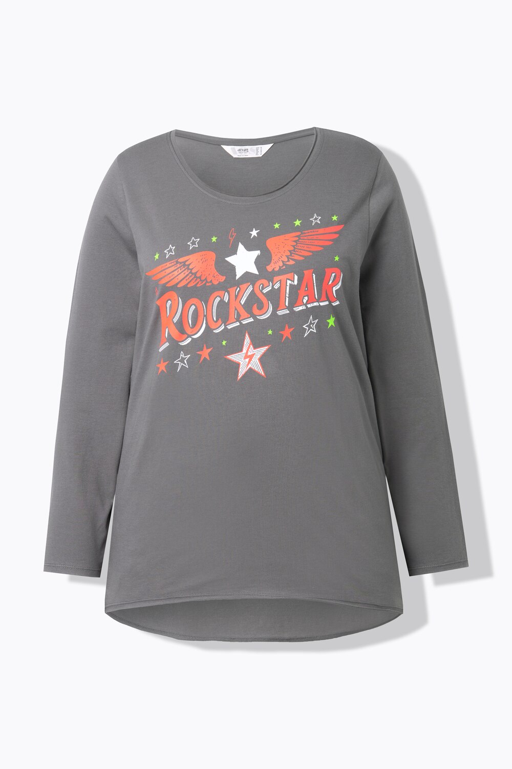 Stora storlekar T-shirt, Dam, grå, storlek: 52, Bomull, Angel of Style