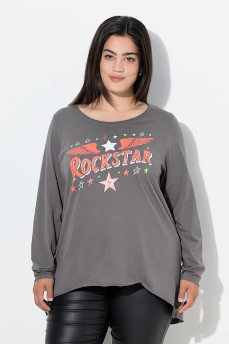 T-shirt, A-lijn, rockstar, lange mouwen