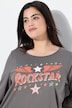 T-shirt manches longues, imprimé rockstar et coupe évasée