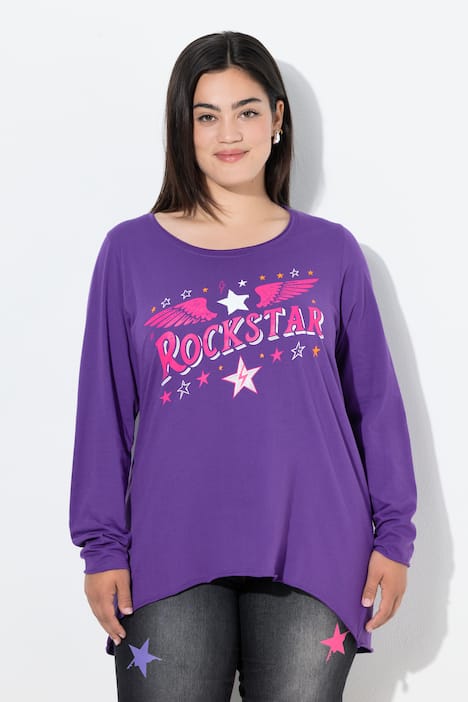 T-shirt, A-lijn, rockstar, lange mouwen