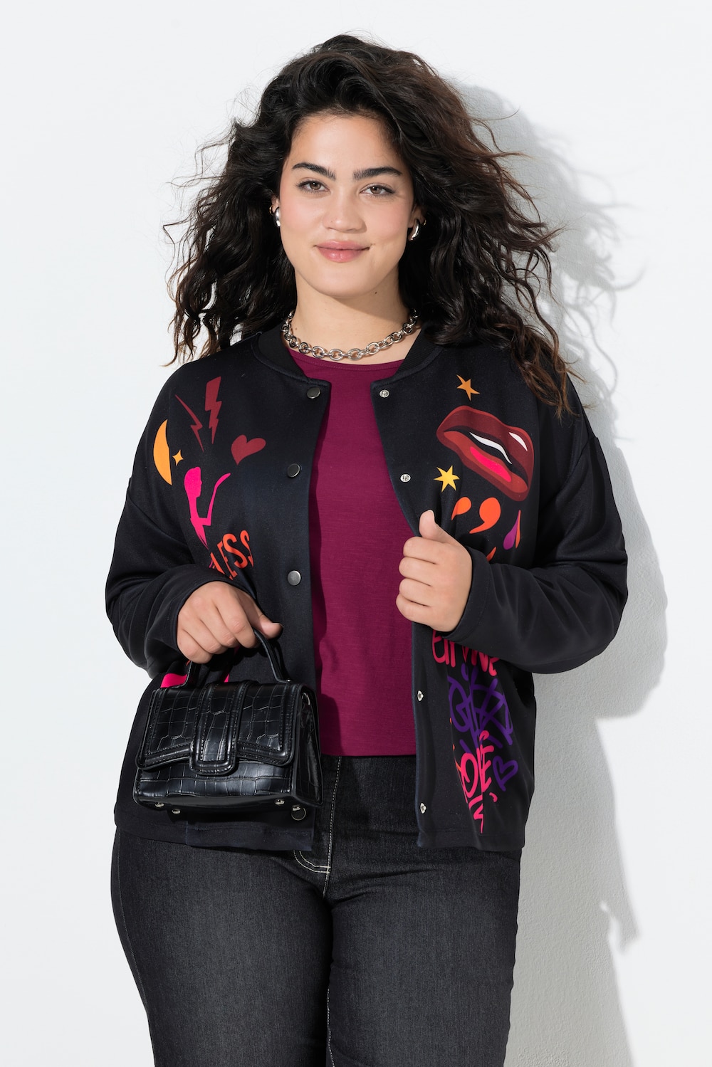College-Jacke, leicht oversized, Prints