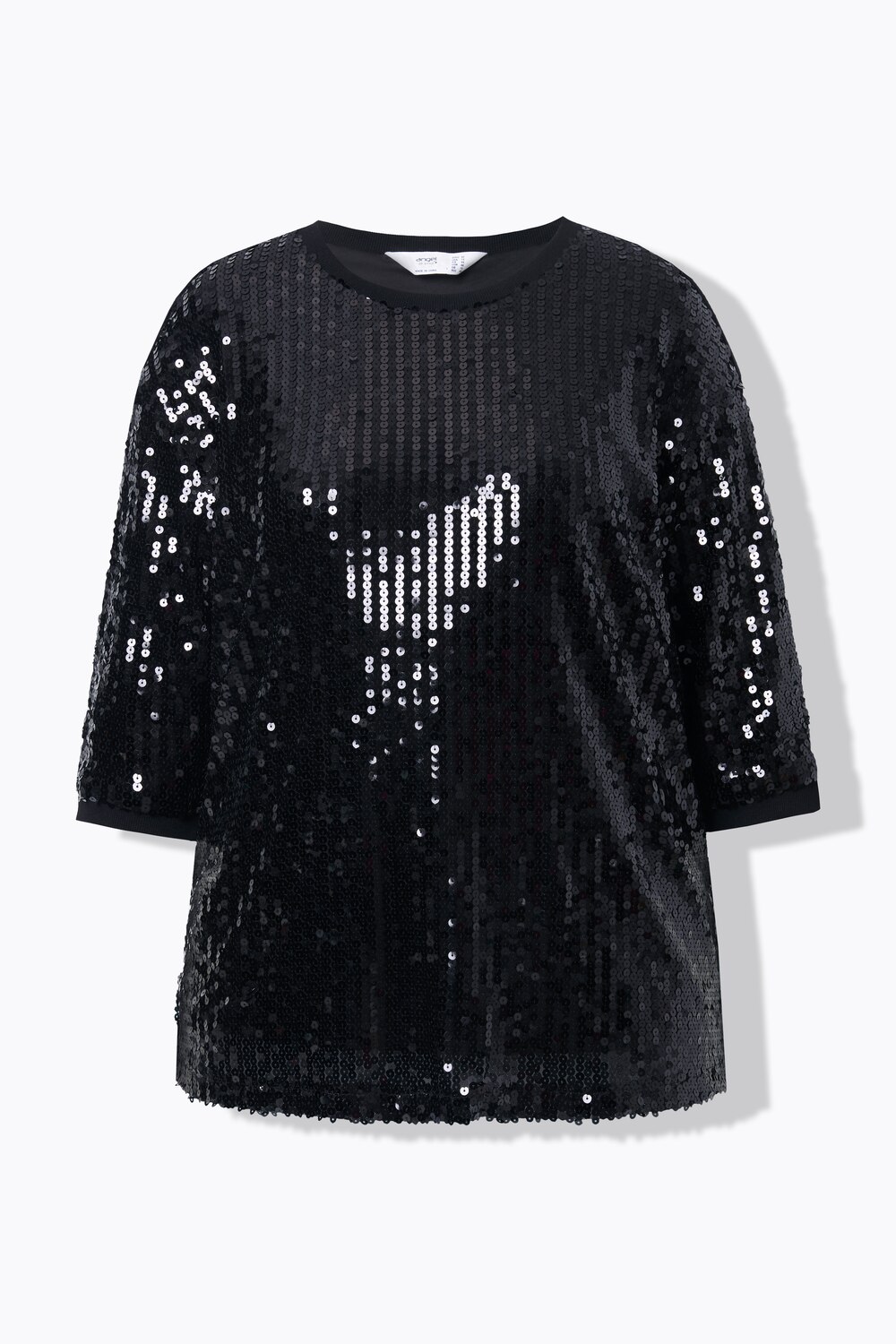 Stora storlekar T-shirt, Dam, svart, storlek: 46, Polyester/Viskos, Angel of Style