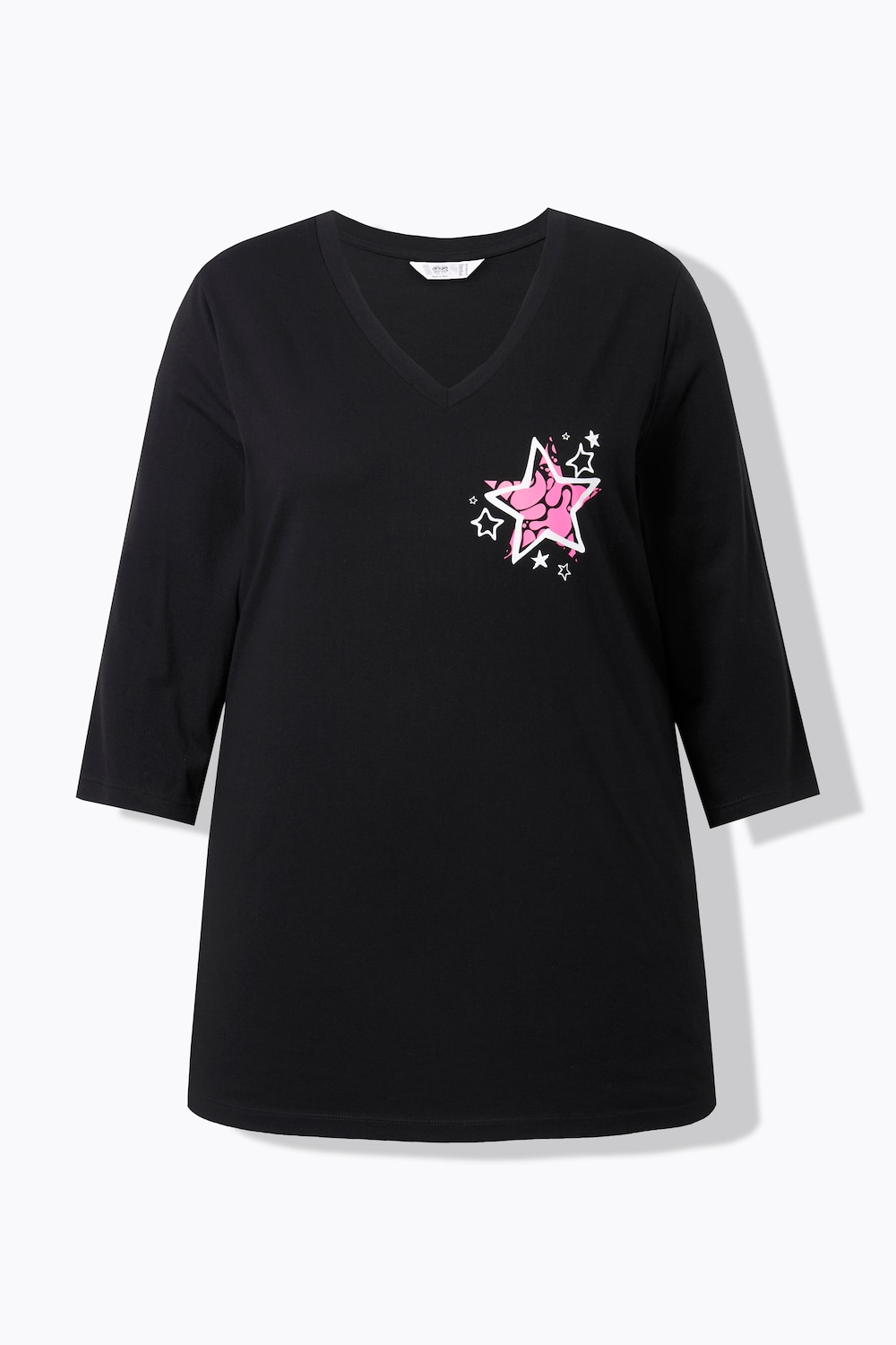 Stora storlekar T-shirt, Dam, svart, storlek: 54, Bomull, Angel of Style