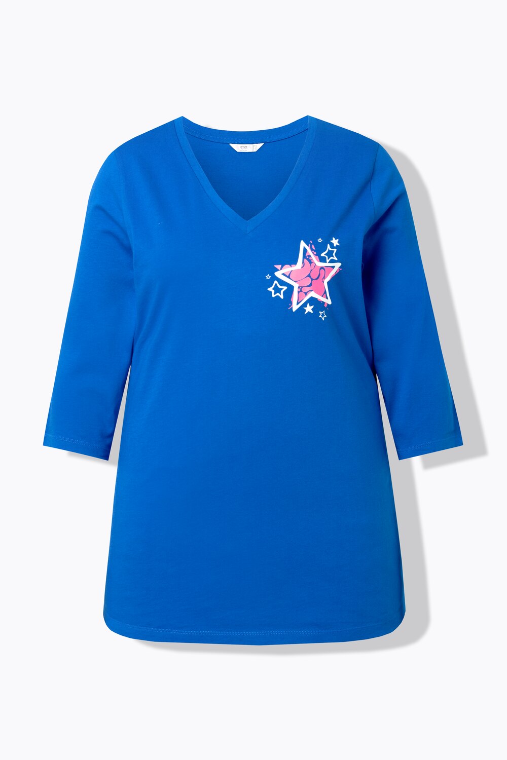 Stora storlekar T-shirt, Dam, blå, storlek: 46, Bomull, Angel of Style