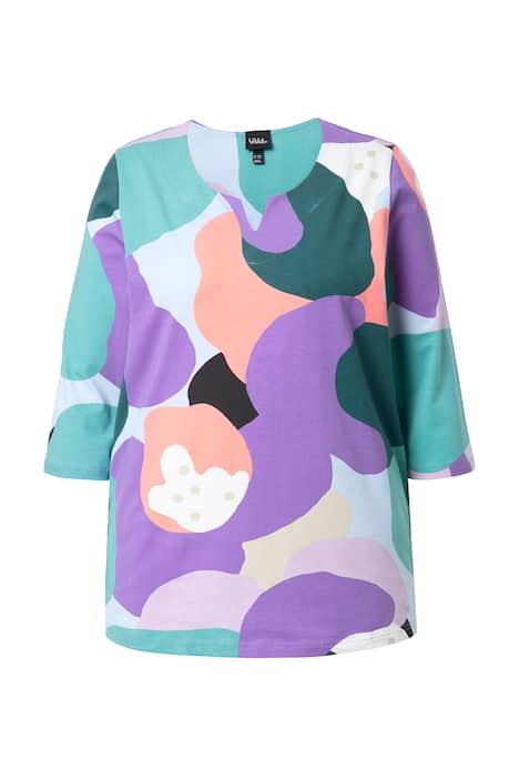 Tričko, A střih, tunikový výstřih, 3/4 rukávy