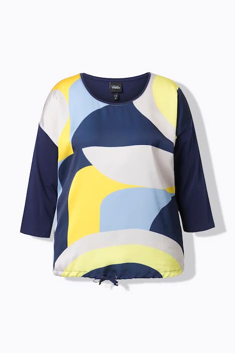 Shirt, oversized, ronde hals, 3/4-mouwen, zoomband