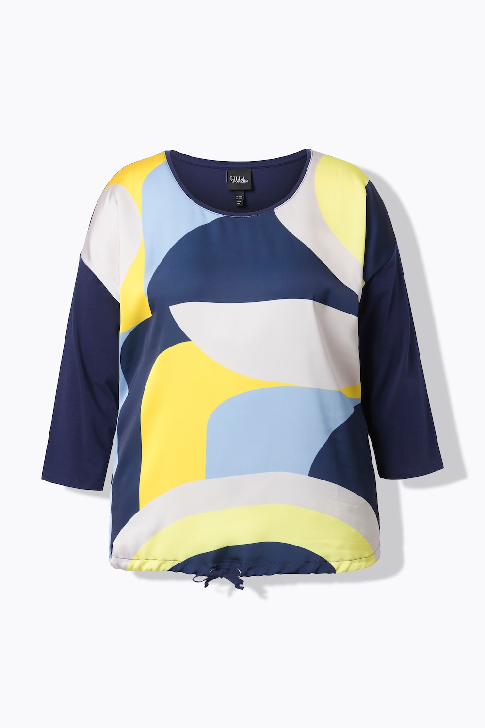 Stora storlekar Topp, Dam, blå, storlek: 46/48, Polyester/Bomull, Ulla Popken