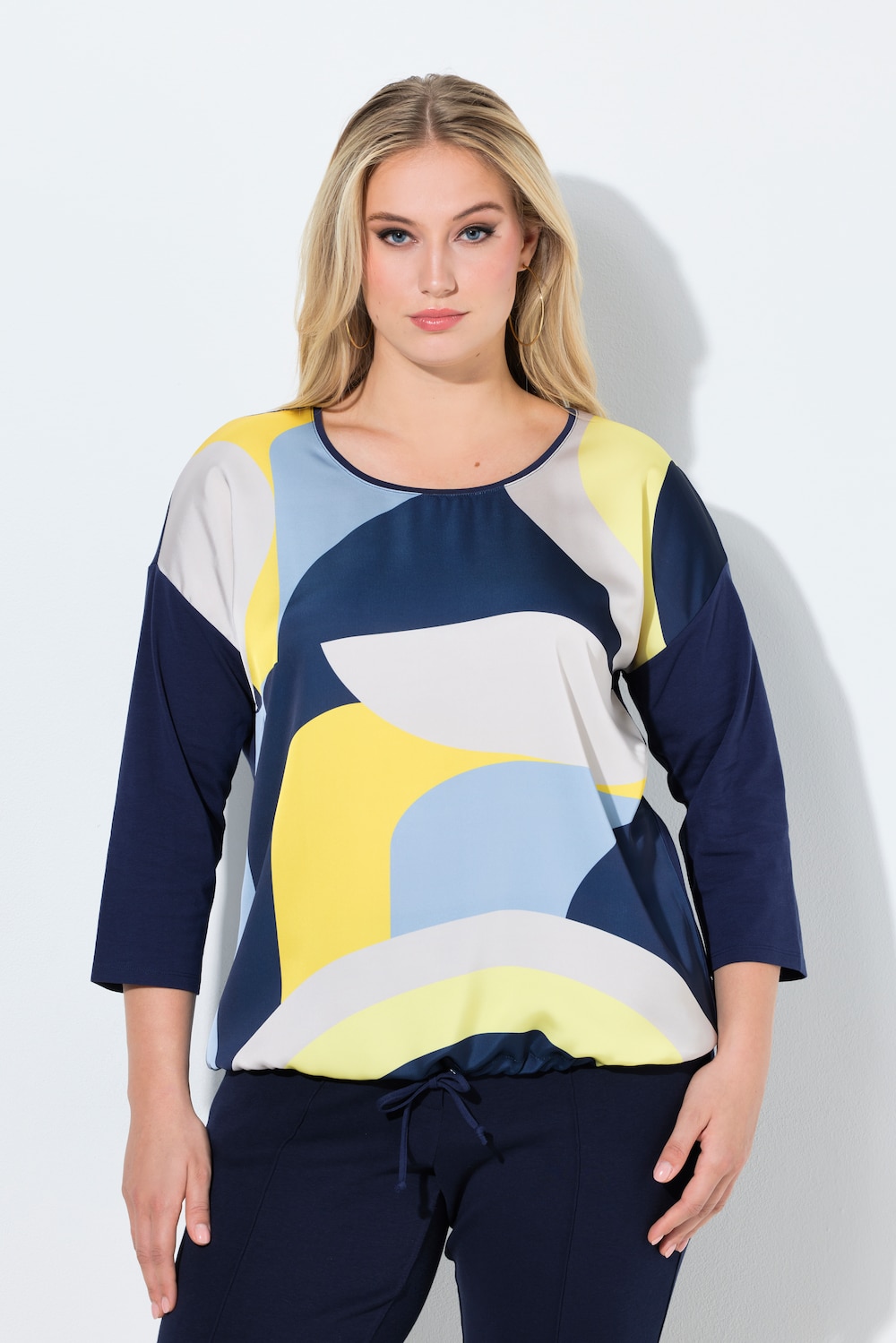 Große Größen Shirt, Damen, blau, Größe: 42/44, Polyester/Baumwolle, Ulla Popken