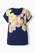 T-shirt, bloemen, oversized, ronde hals, korte mouwen