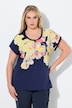 T-shirt, bloemen, oversized, ronde hals, korte mouwen