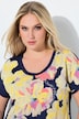 T-shirt, bloemen, oversized, ronde hals, korte mouwen