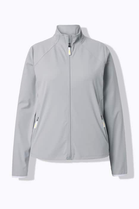 Sweatjacke, Laser-Akzente, Stehkragen, Daumenloch