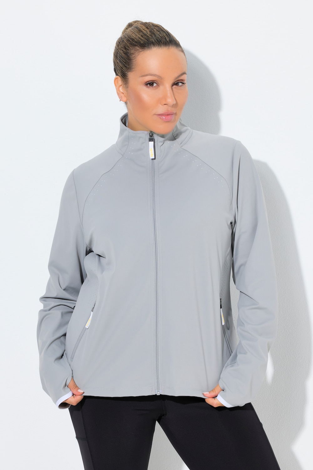 Große Größen Sweatjacke, Damen, grau, Größe: 50/52, Elasthan, Ulla Popken