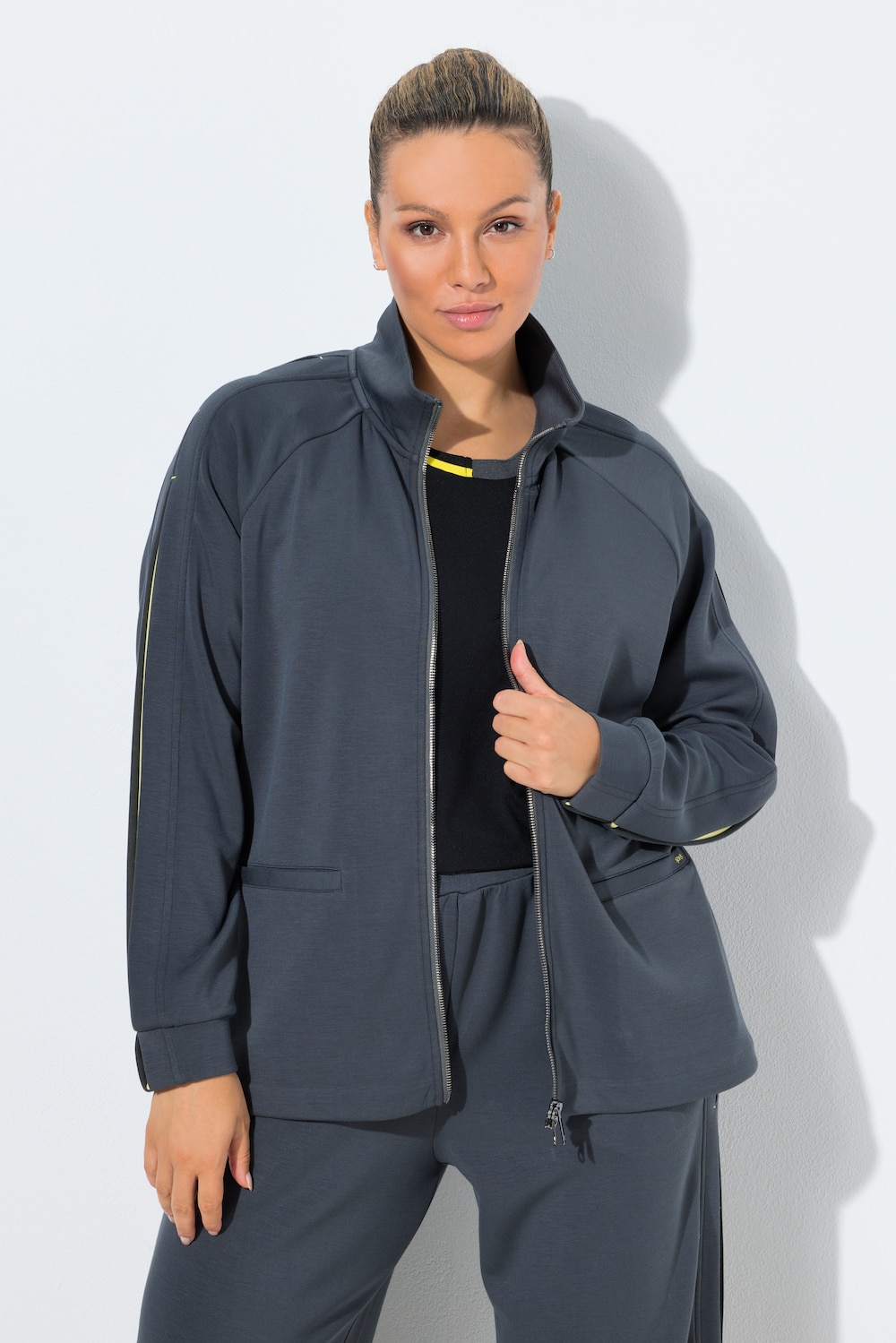 Sweatjacke, kühlend, Stehkragen, Langarm