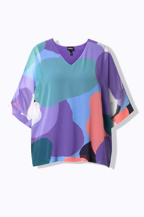 Tunika, doppellagig, V-Ausschnitt, 3/4-Arm