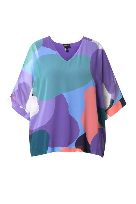 Tunika, dvouvrstvá, výstřih do V, 3/4 rukávy