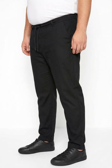 Men+ Leinenmix-Hose, Relaxed Fit, Elastikbund, bis 8 XL
