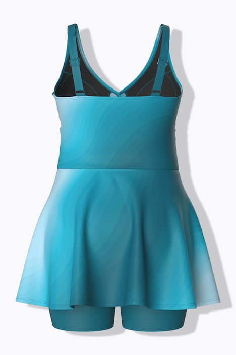 Robe de bain avec bonnets souples et short, style cache-cœur et dégradé de couleurs